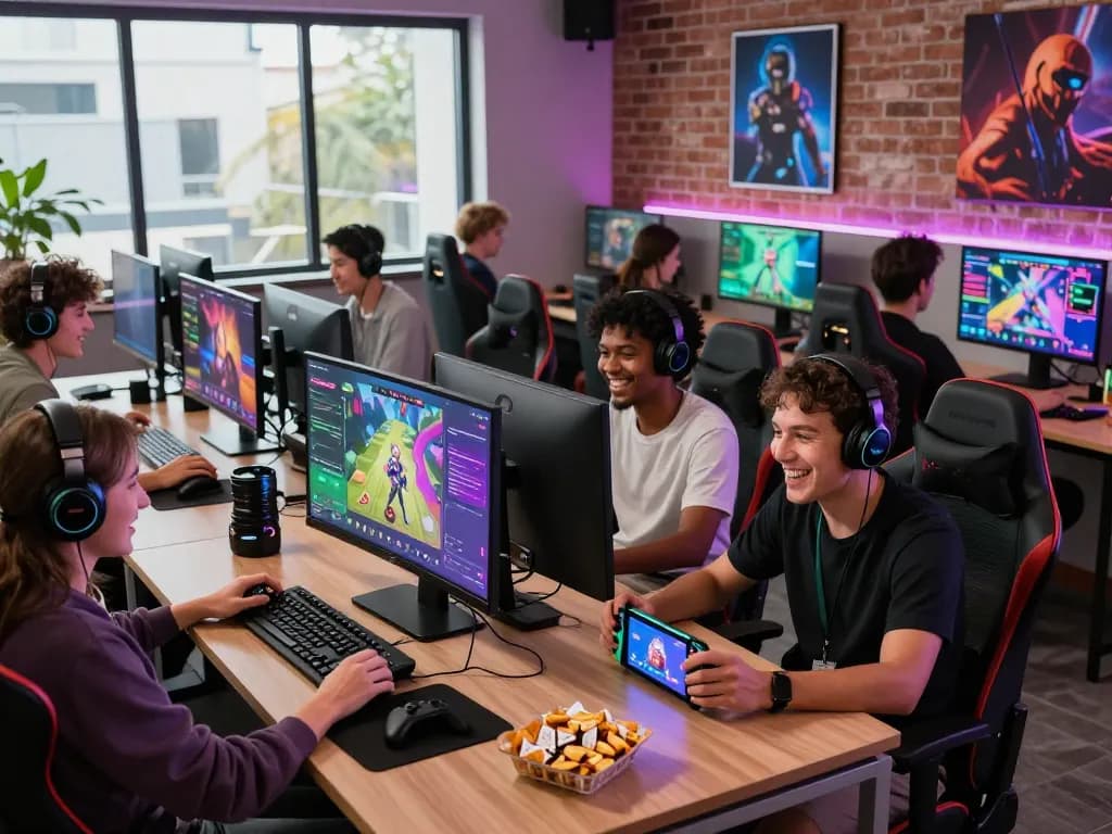 Hitclub players enjoying diverse online games in a vibrant, dynamic gaming environment.