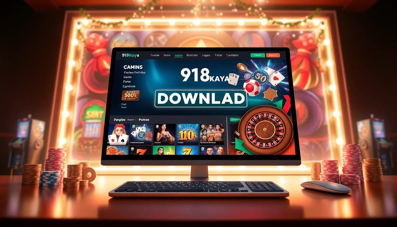 Engage with 918kaya Download on a vibrant online gambling interface featuring exciting slot games.