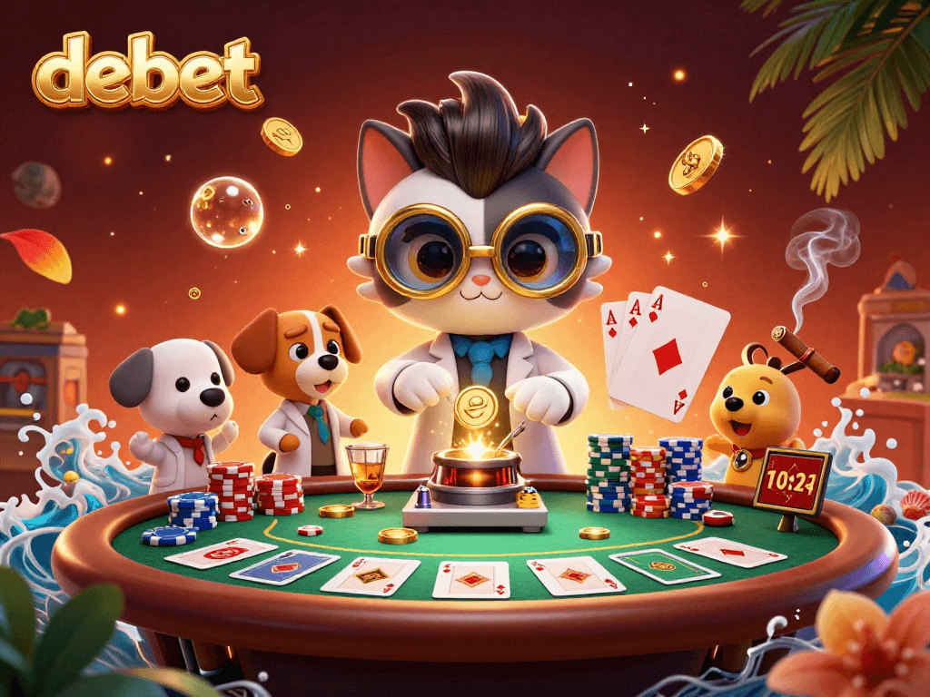 Experience the thrill of debet gaming with dynamic poker elements and characters.