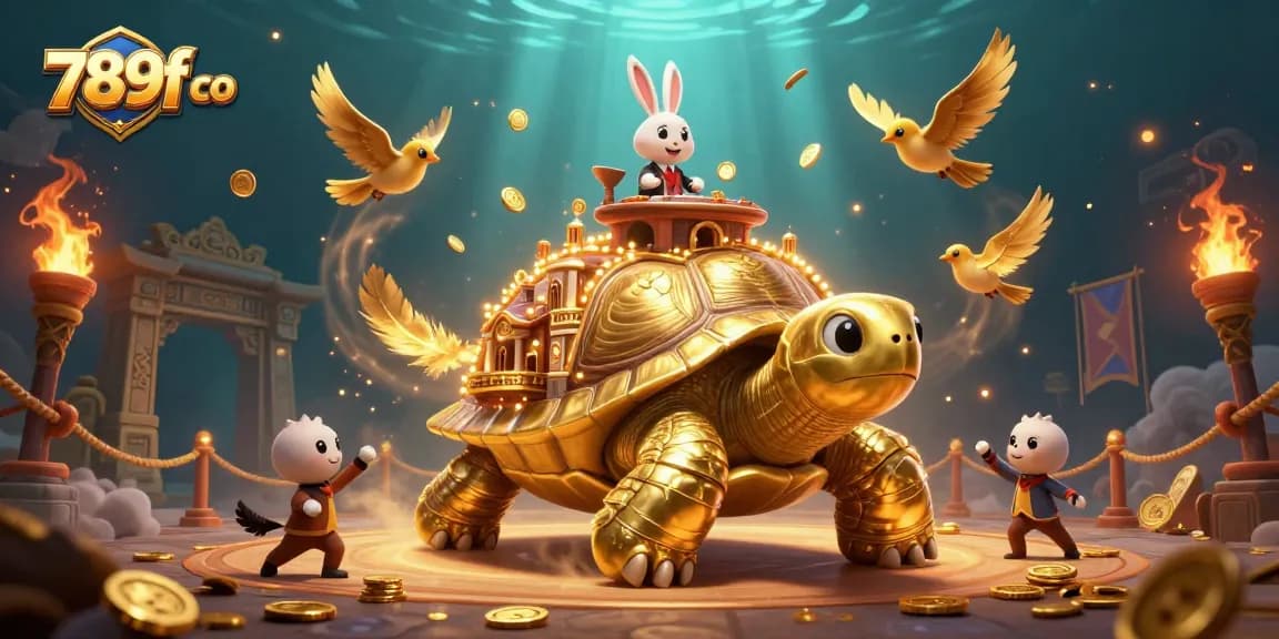 Engage with the vibrant world of 789f co, featuring a golden tortoise casino with dynamic gambling elements.