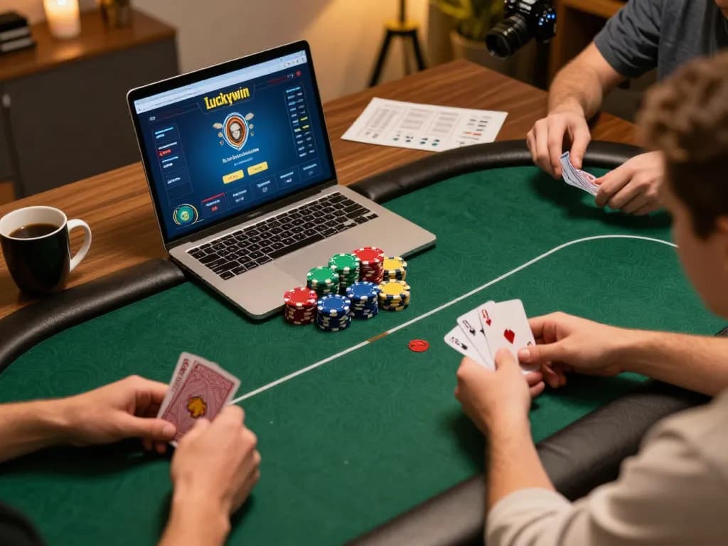Players engaging in a thrilling luckywin online poker game with dynamic action and strategy.
