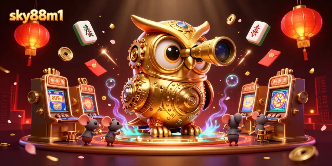Spin and win at sky88m1 with golden owl and vibrant casino experience