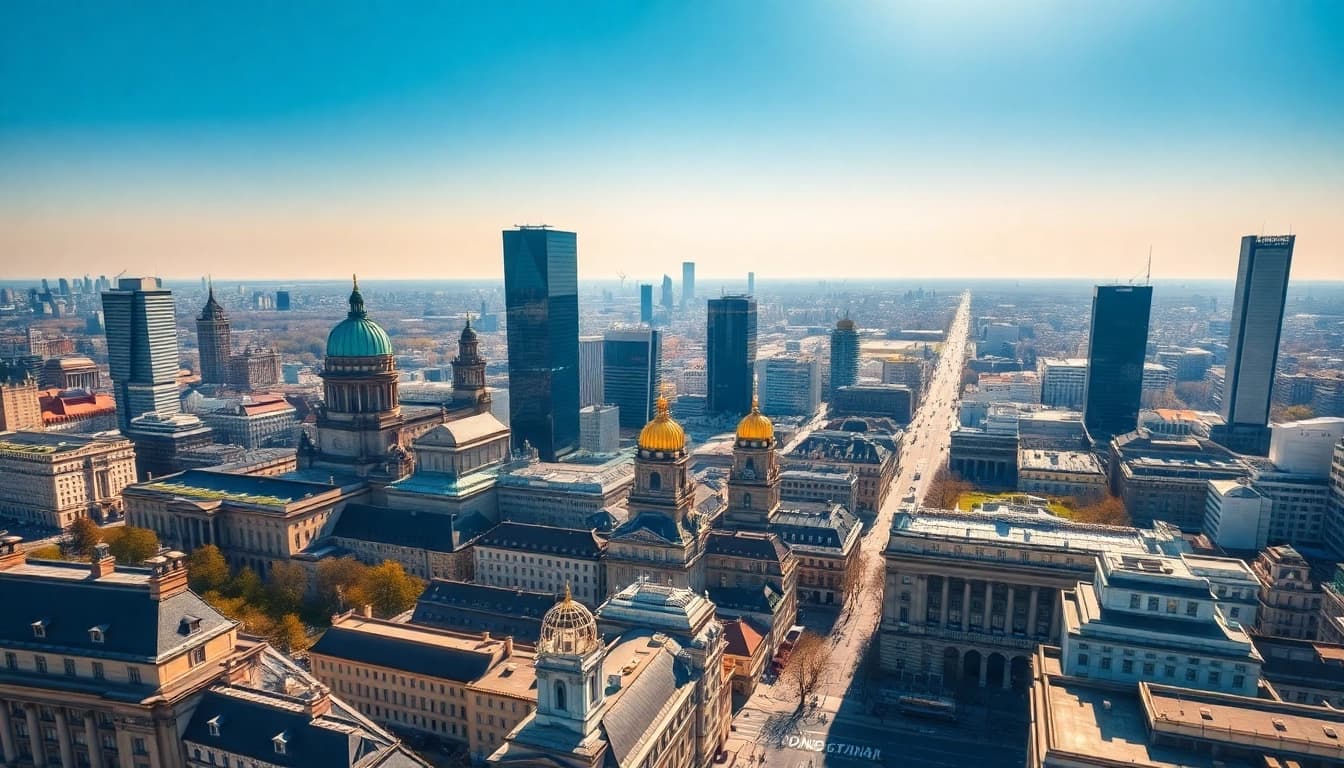Drohnenvideos Berlin: beeindruckende Luftaufnahme der Berliner Architektur und Stadtleben.