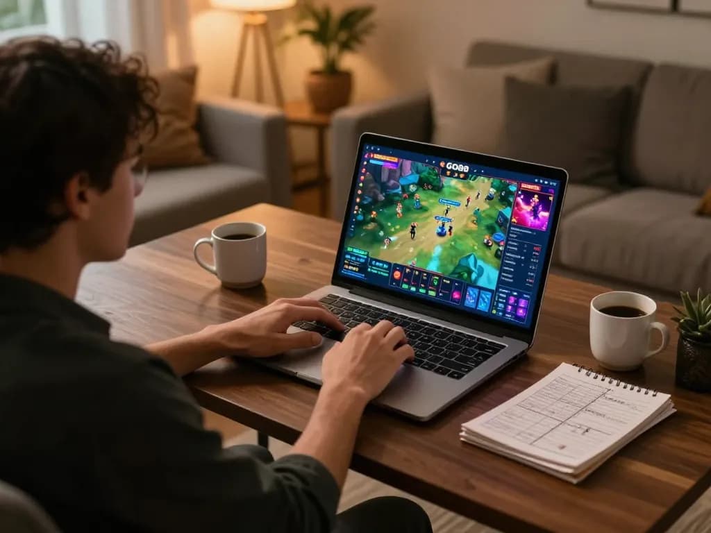 Player enjoying exciting GO88 casino experience at home using laptop