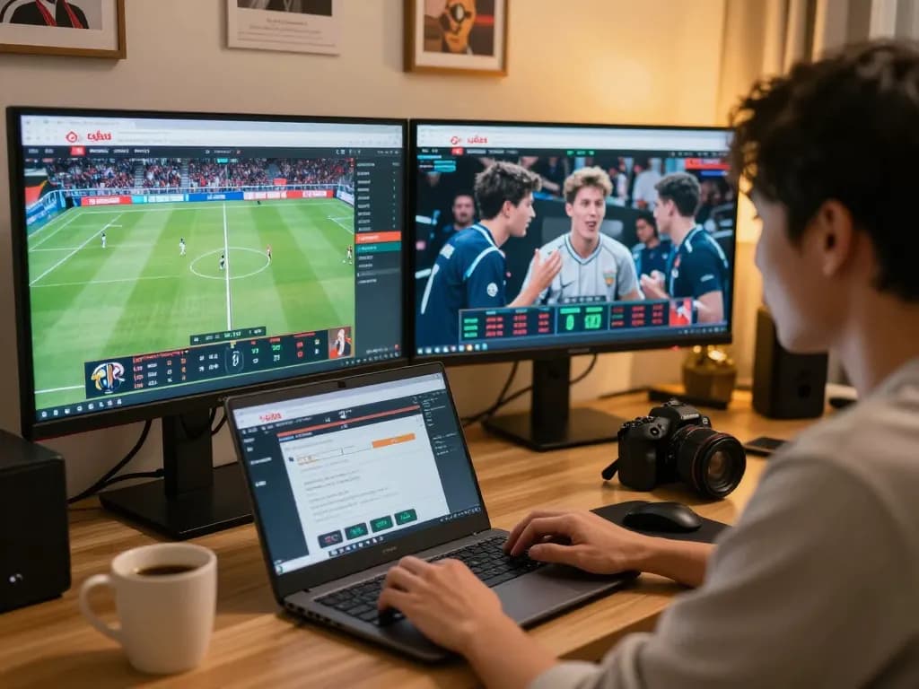 Live sports betting on lương sơn tv with immersive gaming setup and real-time action.