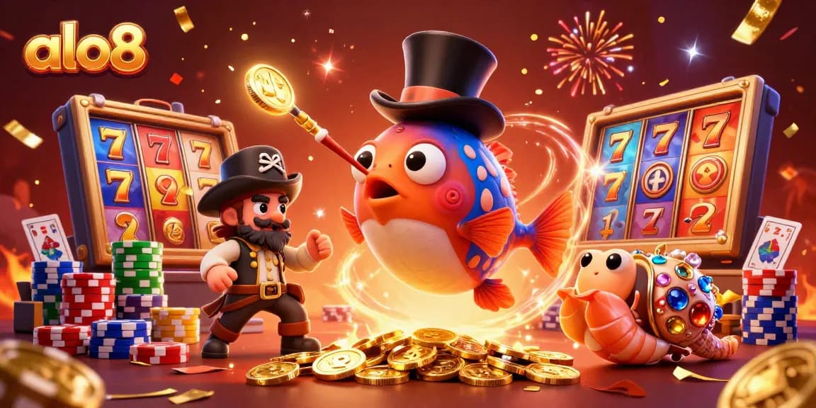Engage with alo8's vibrant slot gaming world featuring captivating characters and stunning visuals.