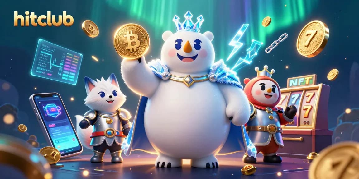 hitclub features vibrant 3D gambling elements with a dynamic polar bear and snow fox in action