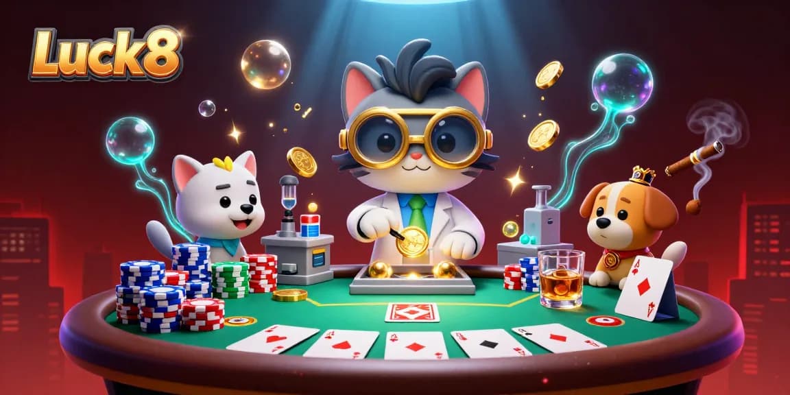 Experience thrilling casino action in Luck8 with animated poker scenes and vibrant game elements.