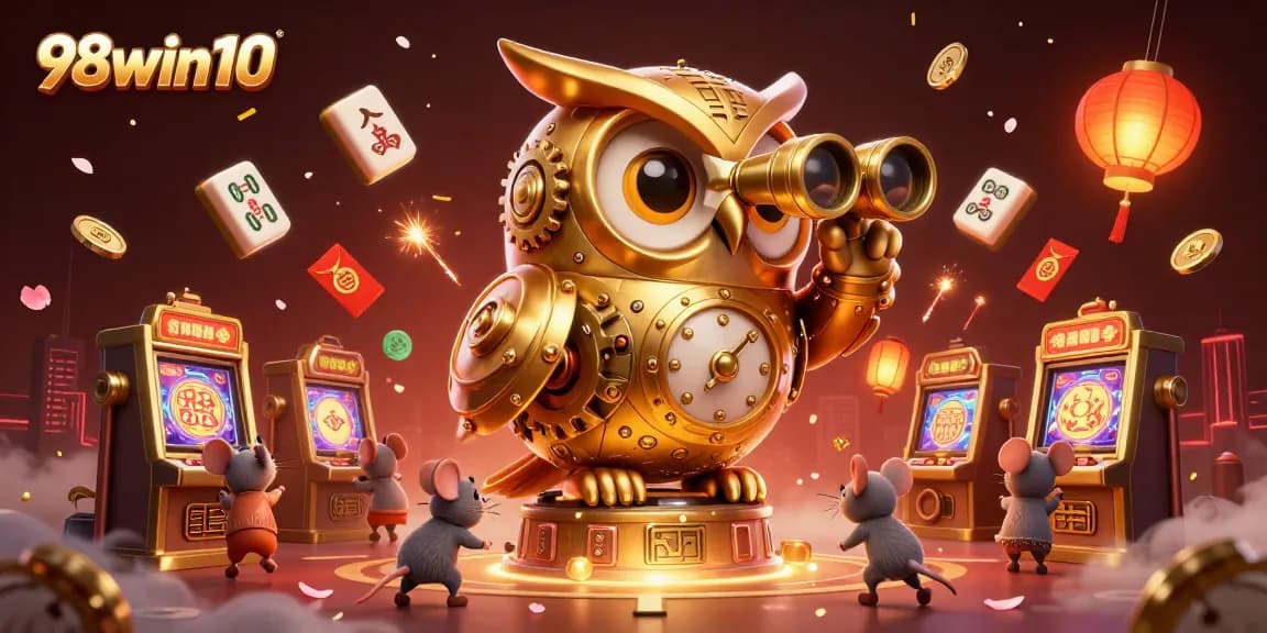 Experience 98win10 with lively characters in a vibrant, dynamic casino scene.