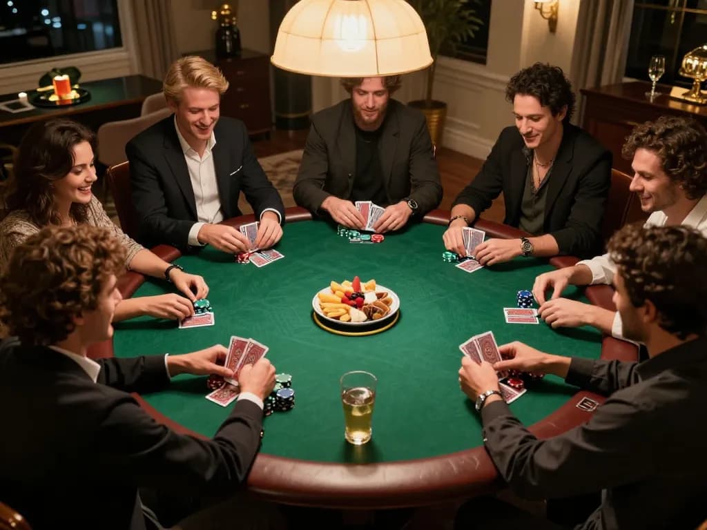 A social poker game scene where players enjoy gambling at home features the 78winvina platform with competitive energy.