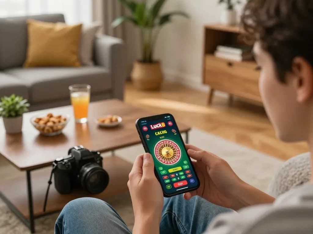 Engaging with the TRANG CHỦ LUCK8 casino app for a lively online gaming experience at home