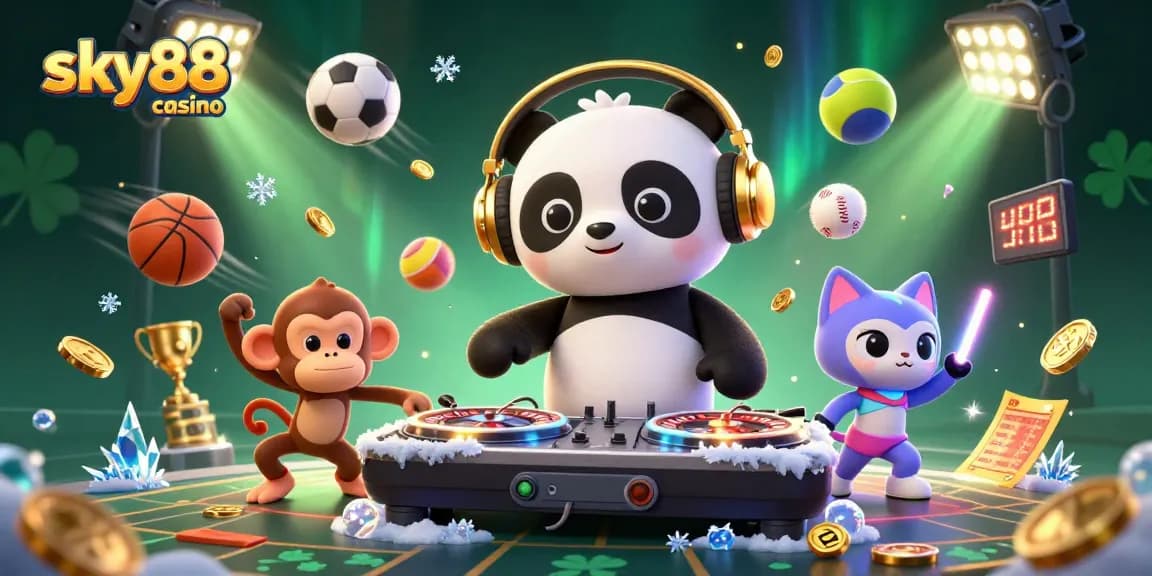 Experience the thrill at sky88 casino with vibrant characters and dynamic gameplay elements.