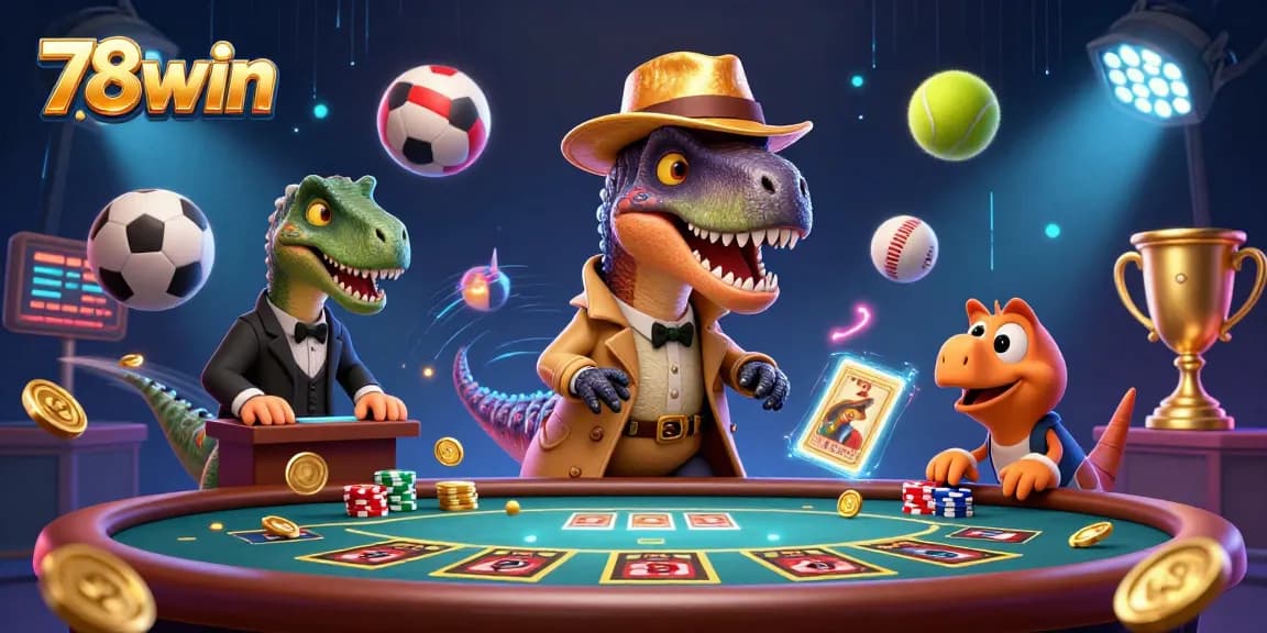 Engage in thrilling gameplay at 78win with a clever velociraptor card counter in action.