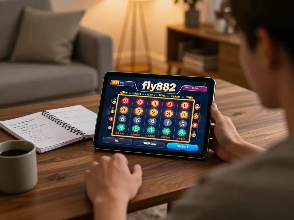 Engaging online gaming session at fly882 with detailed casino interface and strategic notes.