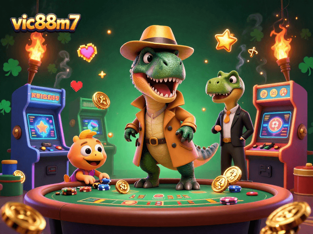 Experience exciting plays at vic88m7 with a velociraptor card counter, stegosaurus pit boss, and dynamic arcade elements.