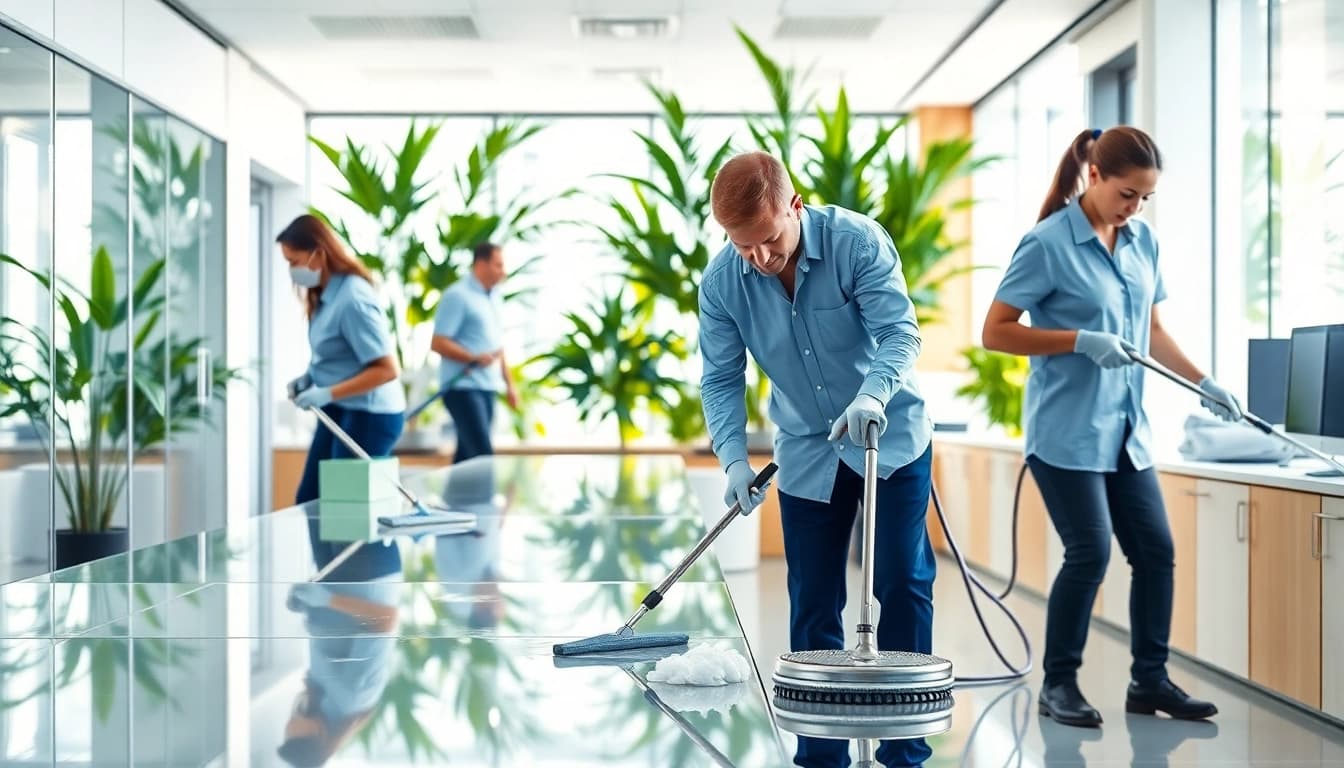 Optimale Gebäudereinigung Ulm mit professionellen Reinigungsdiensten im modernen Büro.