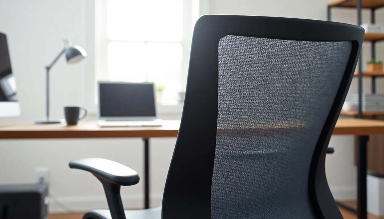Ergonomischer Bürostuhl Herman Miller Mirra in modernem Arbeitsumfeld präsentieren.