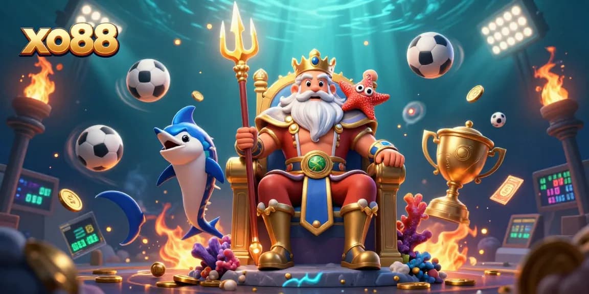Experience thrilling gameplay at xo88 with Neptune guarding winning sports bets and rewards.