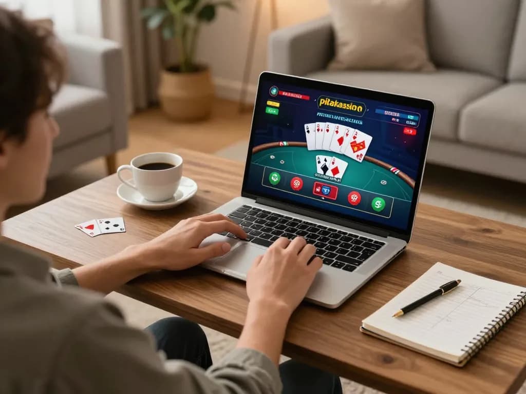 Teilnahme am Online-Poker-Spiel auf suomalaiset pikakasinot aus einer gemütlichen Wohnumgebung.