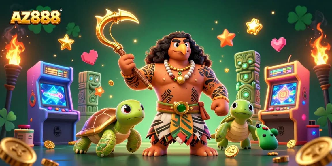 Experience the adventure with az888's exciting gaming world featuring vibrant characters and engaging casino elements.