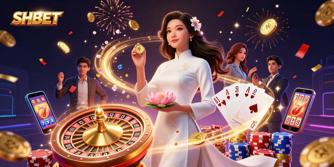 Experience the excitement of winning with SHBET at a vibrant online casino filled with dynamic elements and a captivating atmosphere.