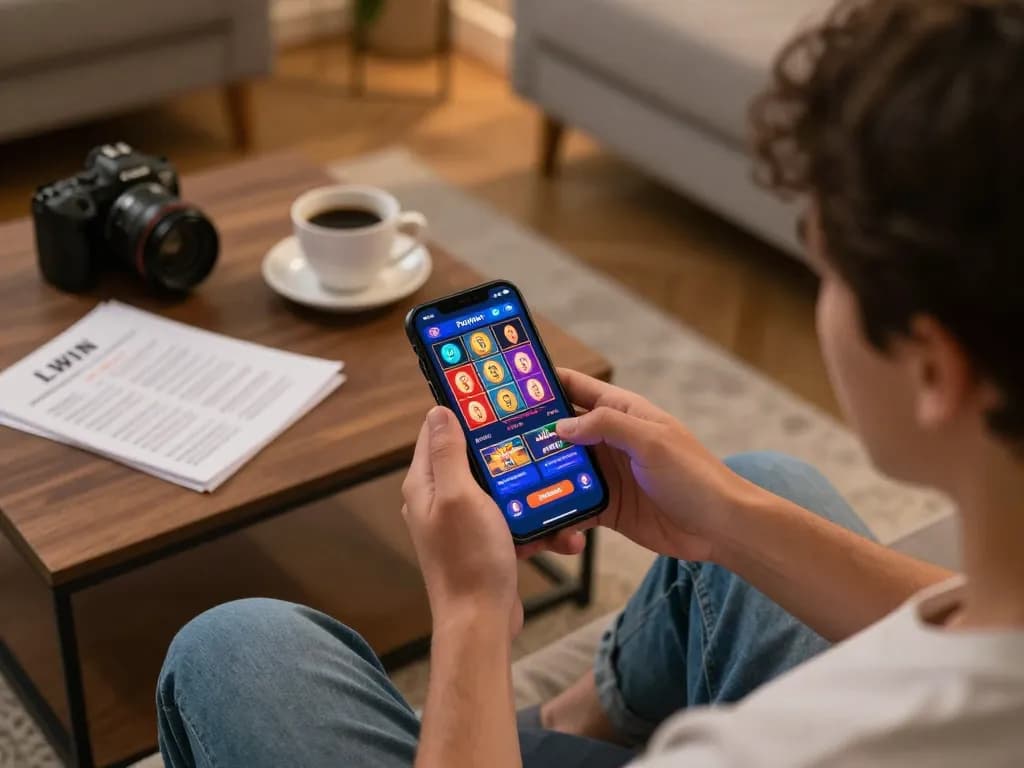 Engaging with the LLWIN Function on a smartphone while enjoying a cozy gaming atmosphere