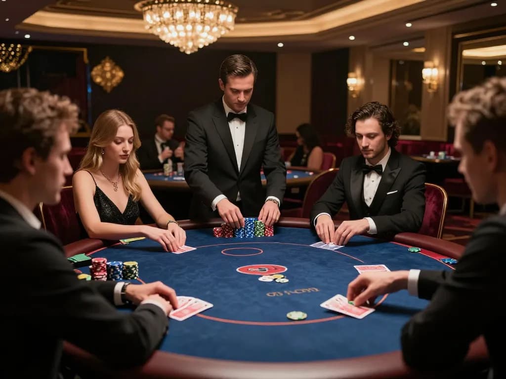 TR88 exclusive poker table showing high-stakes gameplay and elegant decor in a luxury casino.