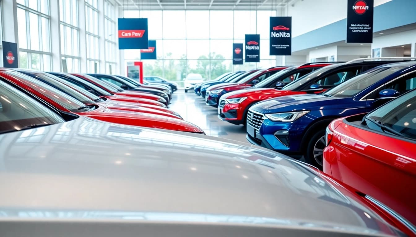 Auto kaufen im modernen Autohaus mit eleganten Fahrzeugen und freundlicher Atmosphäre.