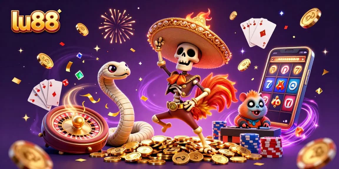 Spin to win at lu88 with a grand celebration of casino games featuring dynamic characters!