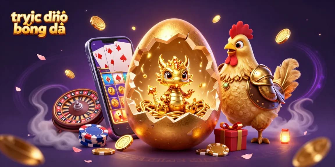 Experience the excitement of trực tiếp bóng đá with this vibrant 3D illustration featuring dynamic gaming elements.