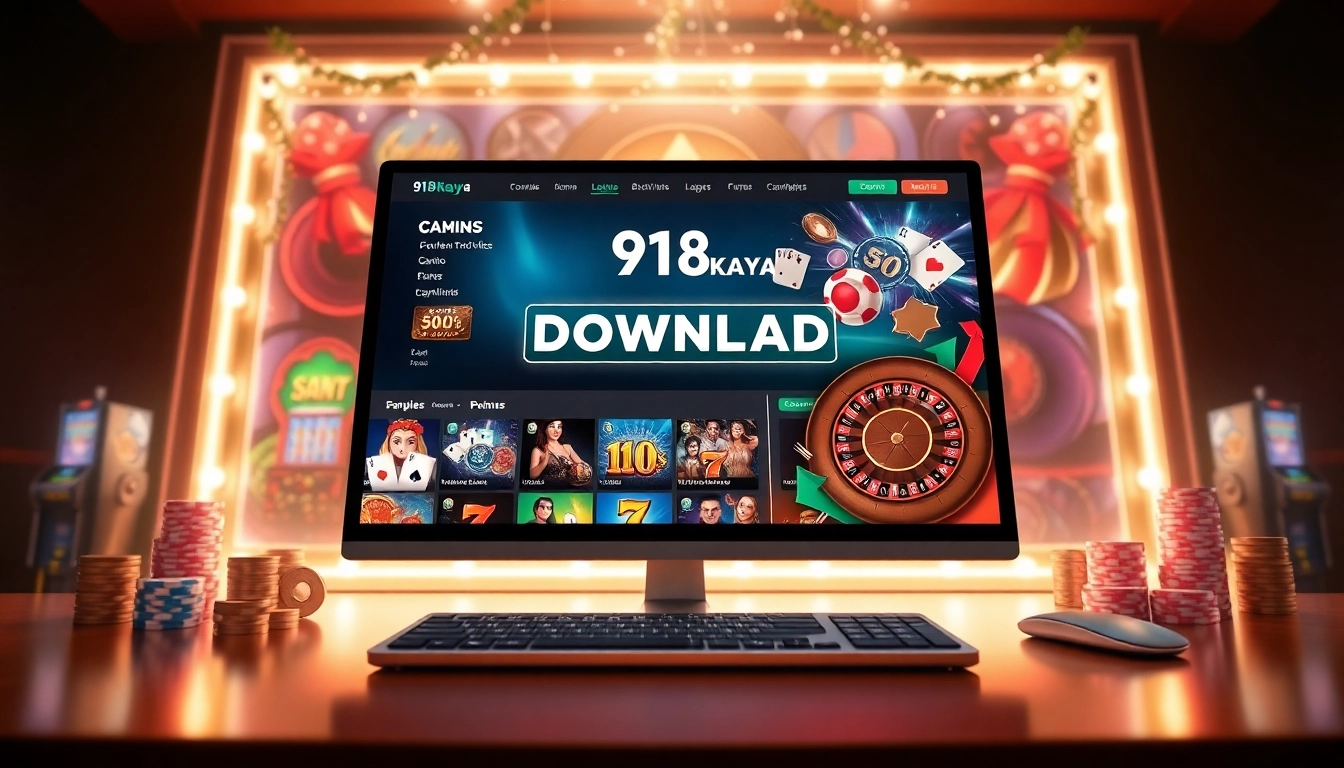 Engage with 918kaya Download on a vibrant online gambling interface featuring exciting slot games.