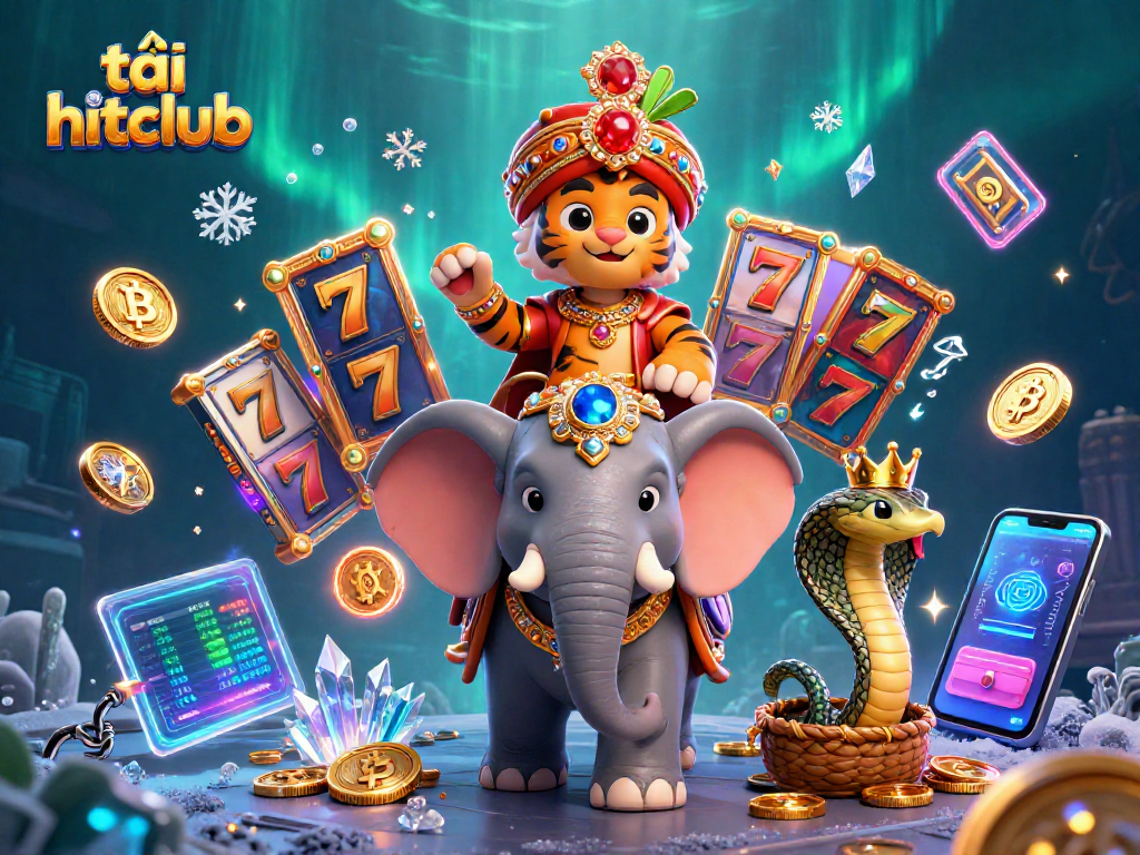 Spin and uncover treasures as you tải hitclub for an exciting casino adventure with neon coin elements