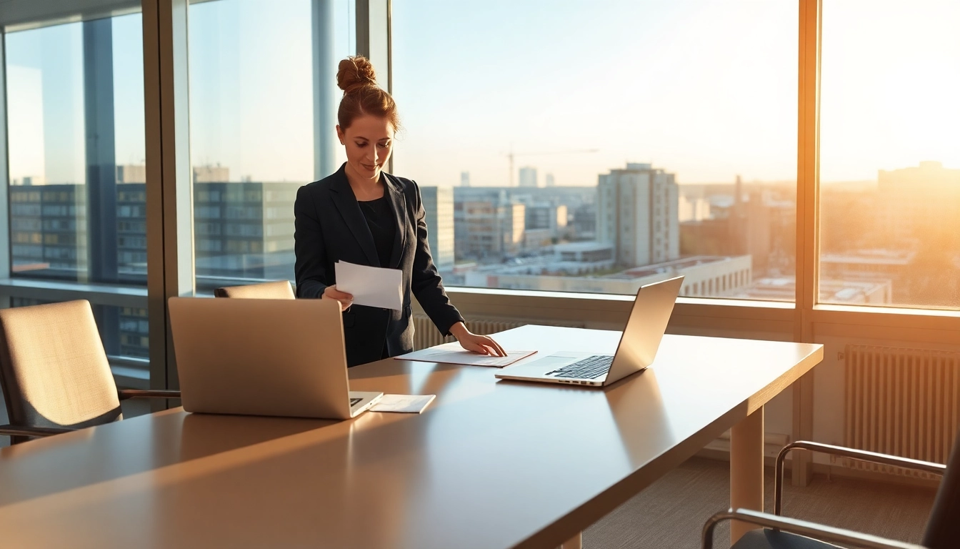 Professioneller Headhunter Kiel arbeitet in einem modernen Büro abgespeichert für Online-Nutzbarkeit.