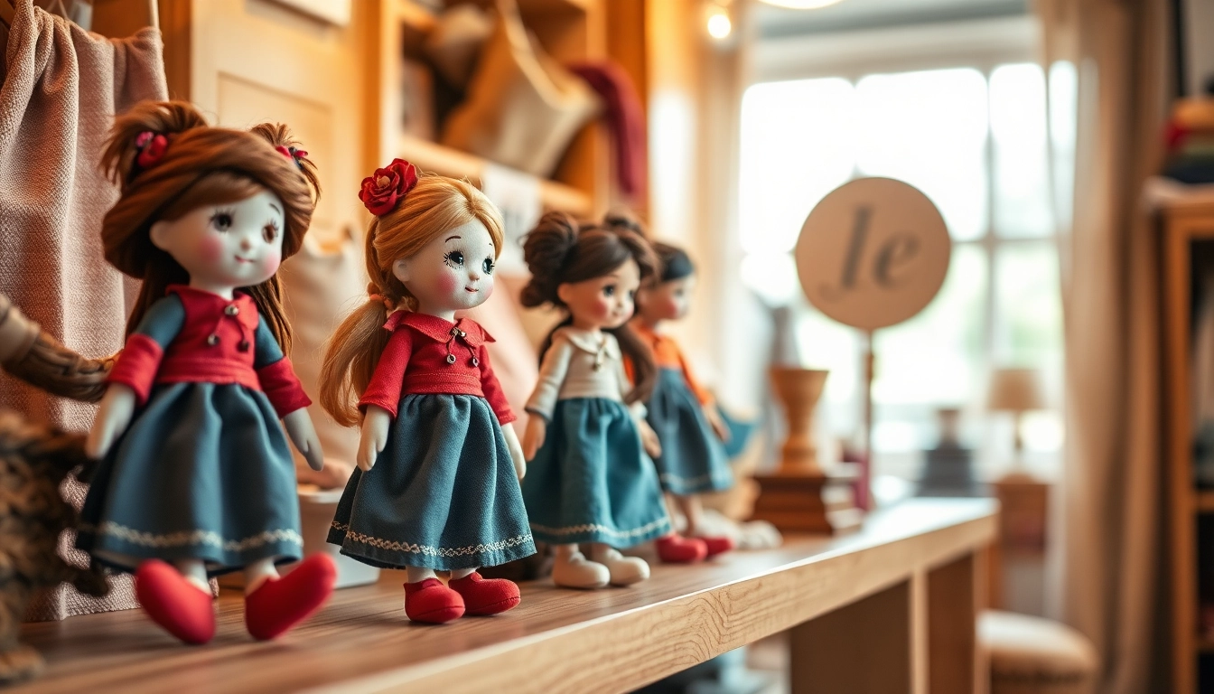 Schöne Gutdolls in einem einladenden Boutique-Umfeld präsentiert.