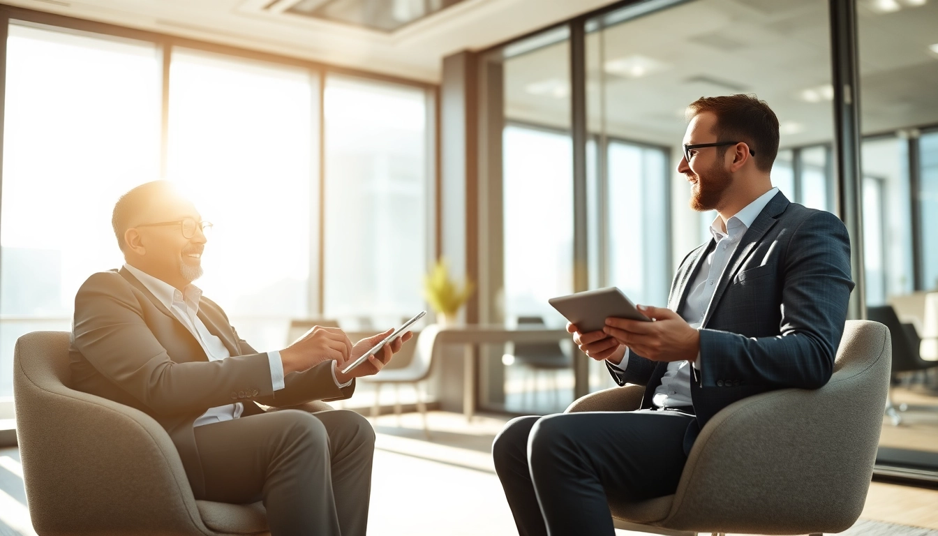 Headhunter IT berät einen IT-Spezialisten in einem modernen Büro