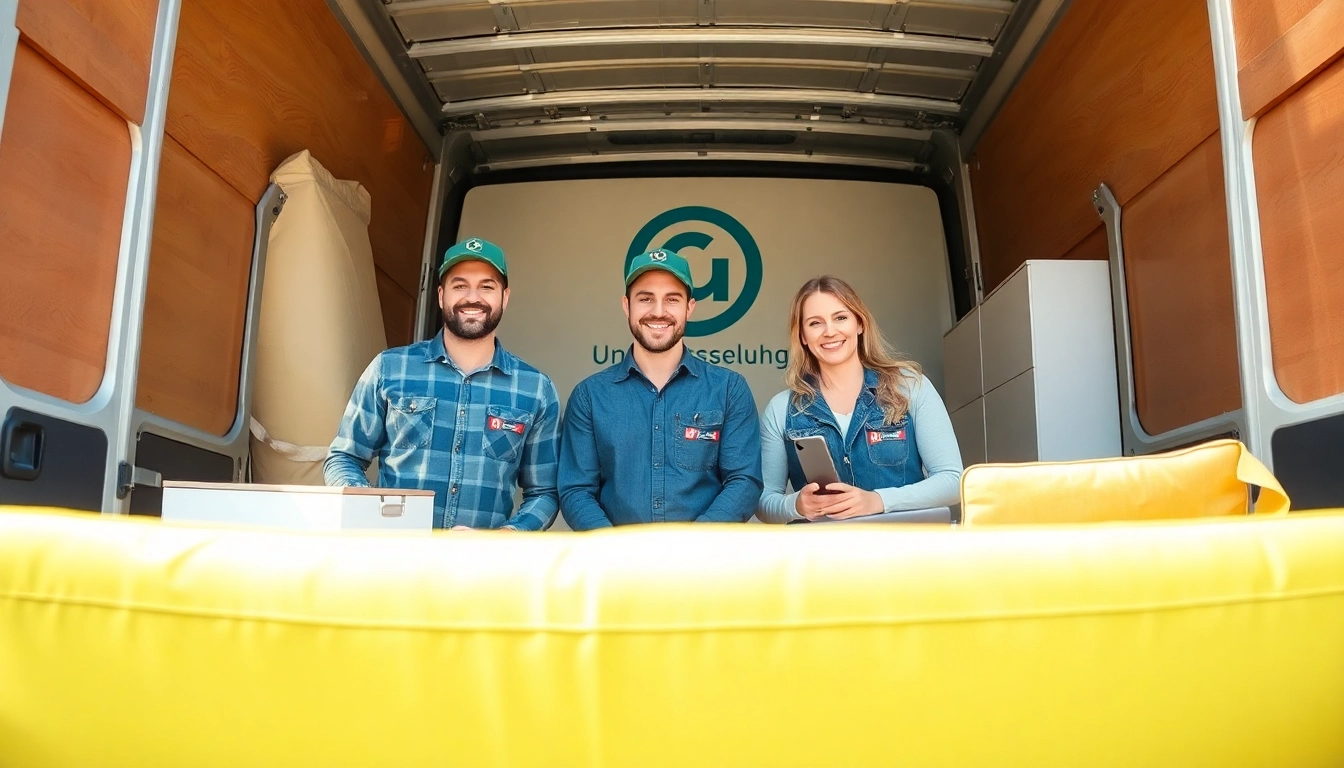 Ein engagiertes Team von Umzugshelfern packt Möbel für einen Umzug im Saarland.