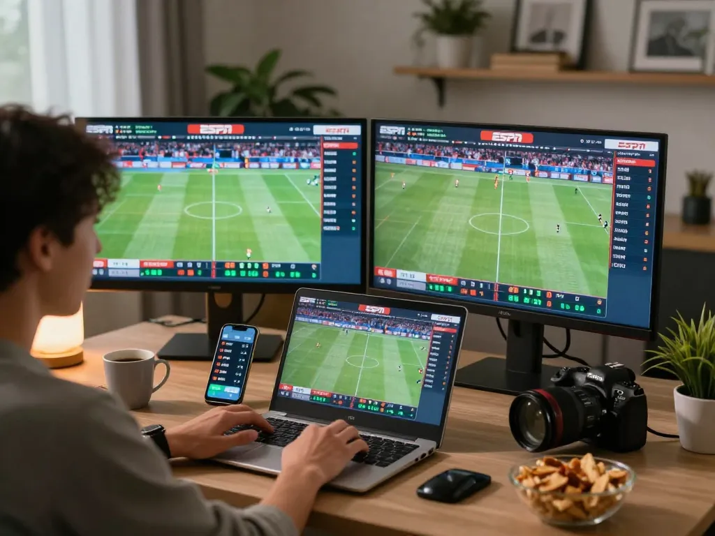 Engaged user placing sports bets on sunwin platform from a modern home office setup, showcasing excitement and strategy
