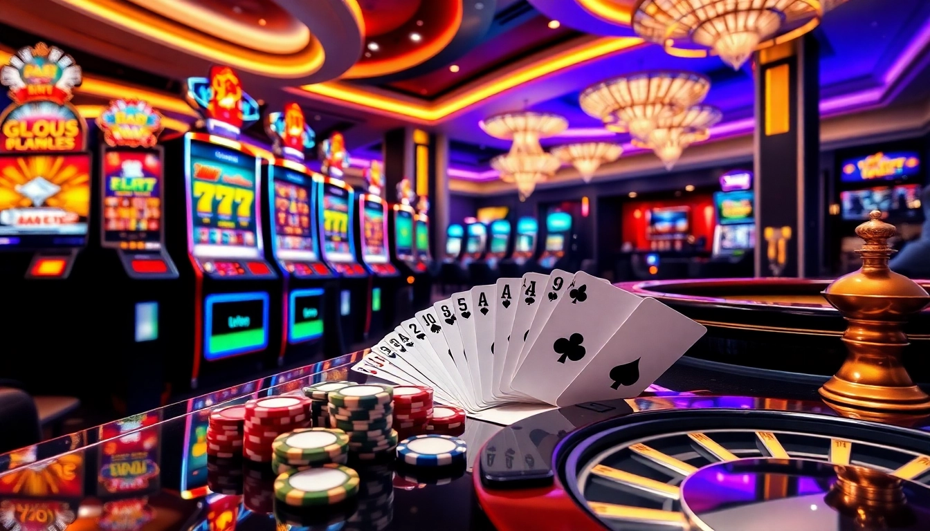 Experience the excitement of winning at slot365 with vibrant slot machines and glamorous casino visuals.