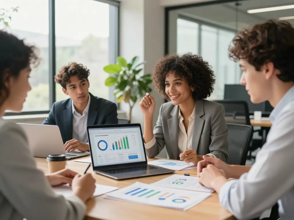 Agentic payments for small businesses enhancing operations in a modern office setting.