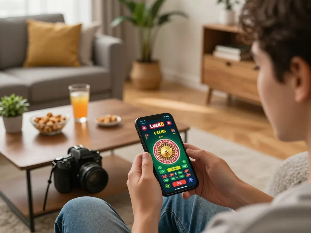 Engaging with the TRANG CHỦ LUCK8 casino app for a lively online gaming experience at home