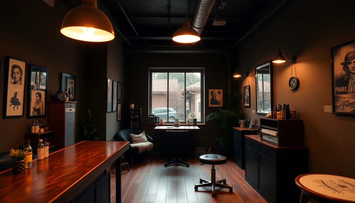 Besucher betreten das Tattoo Studio München und genießen die entspannende Atmosphäre und kreative Tattoos von talentierten Künstlern.