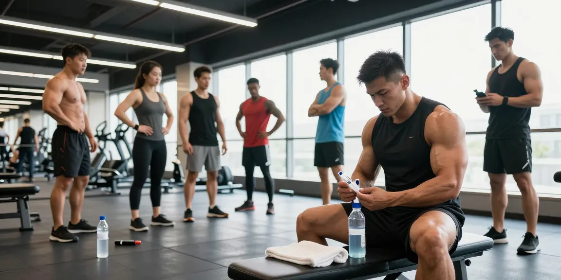Anabolika Shop Athleten, die sich in einem modernen Fitnessstudio auf eine Steroidroutine vorbereiten