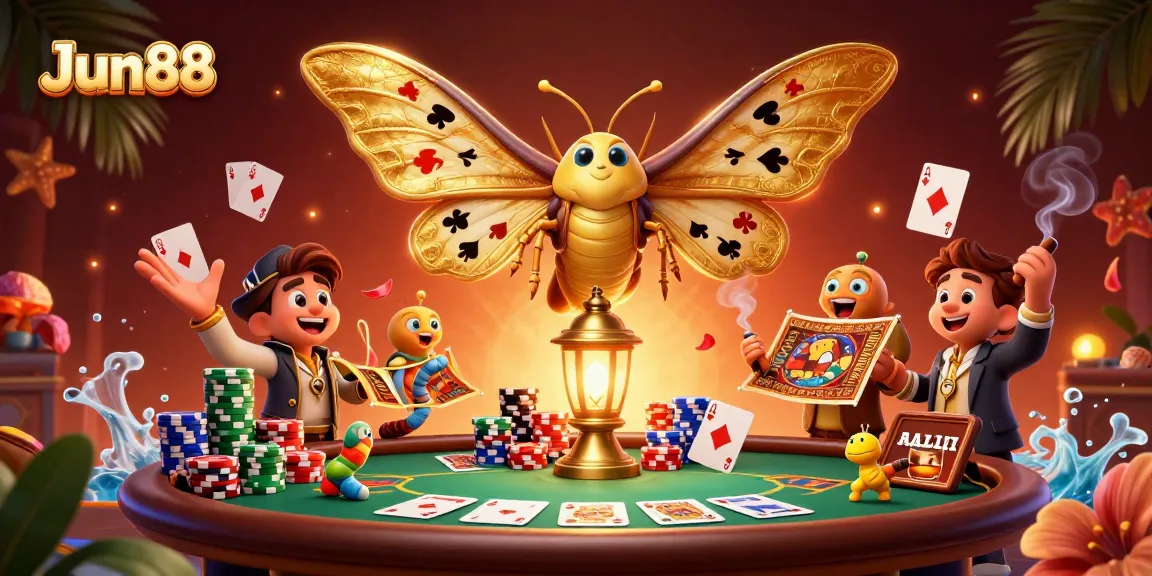 Experience thrilling gaming with Jun88 at a vibrant casino scene featuring iconic elements.