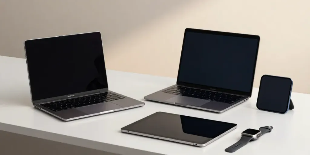 Neueste Gadget-Nachrichten auf modernen Geräten in minimalistischer Umgebung