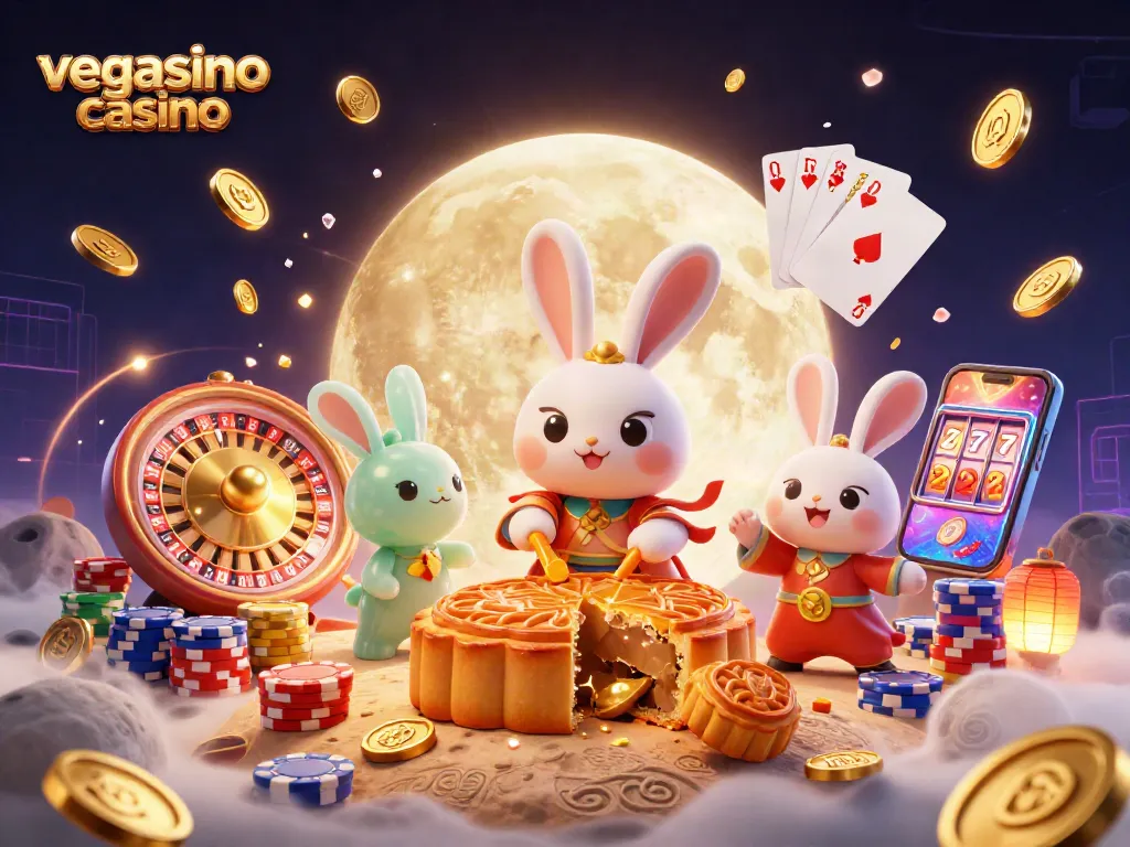 Experience thrilling games at vegasino casino with colorful characters and vibrant casino elements.