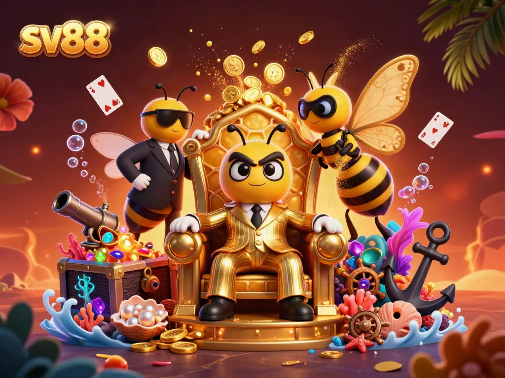 Experience thrilling gameplay at sv88 with unique characters and dynamic casino elements in this vibrant illustration.