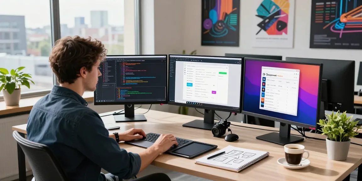 Freelancer bei SP Webconsulting, der einen Shopware-Onlineshop in einem modernen Arbeitsplatz entwickelt.