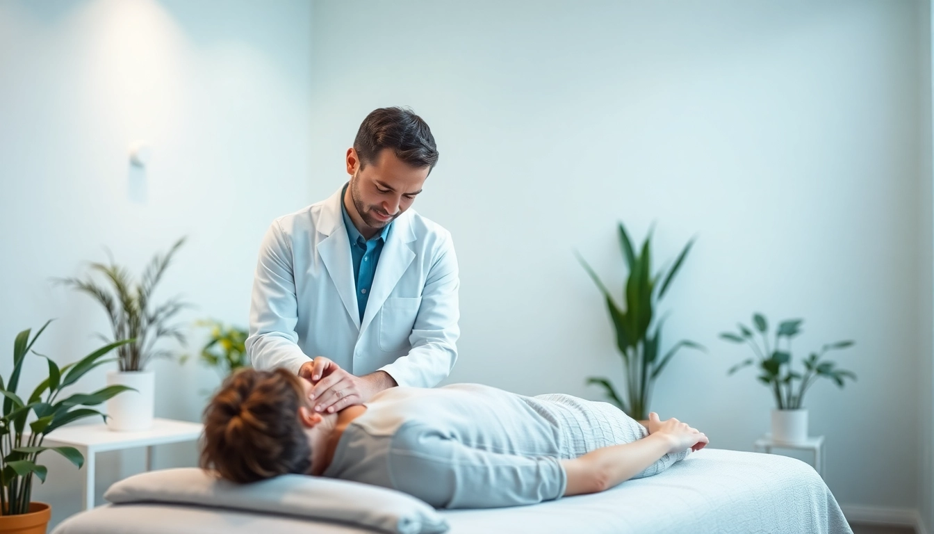 Osteopathie Kiel: Erfahrene Osteopath behandelt Patientin in einer beruhigenden Praxisumgebung.