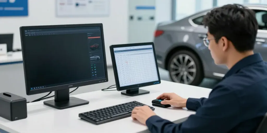 Kfz Gutachter Oberhausen mit modernen Technologien zur Schadensbewertung im Einsatz.