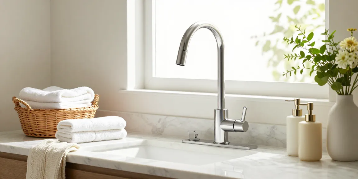 Elegante badkamer met moderne douche set, stijlvolle accessoires en natuurlijk licht dat een luxe sfeer creëert.